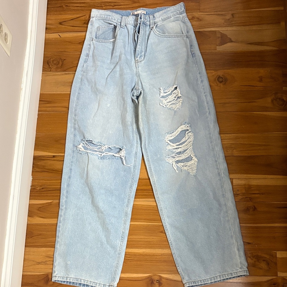 SO Light Blue Ripped Boyfriend Jeans